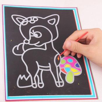 Magic Scratch Art Paper with Drawing Stick 26.5cm x 19cm