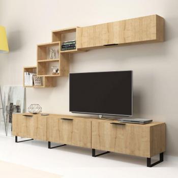 Rovere 210 cm Parete Attrezzata 3 Ribalta