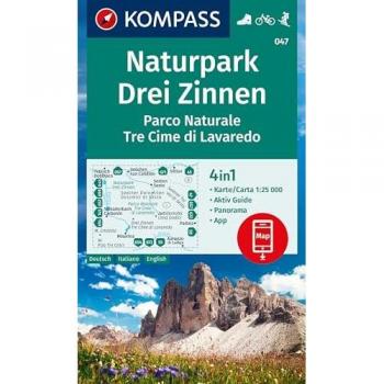 KOMPASS Wanderkarte 047 Naturpark Drei Zinnen Parco Naturale Tre Cime di Lavaredo 1:25.000
