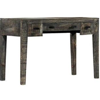 VidaXL Desk Black 43.3x19.7x29.5 Solid Mango Wood