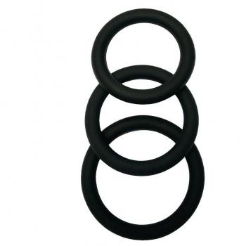 Triplette Cockring Noir 40-45-50mm en silicone
