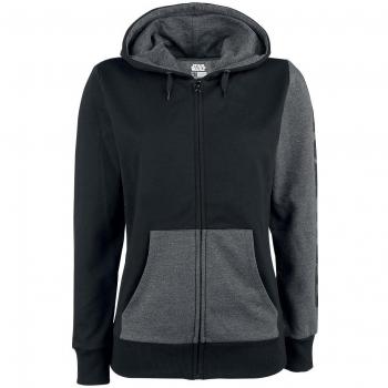 Star Wars: Rogue One Empire Girl Zip Hoodie – Mottled Black‑Grey – L