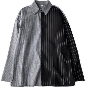 Camisa Informal Rayada Colorblock Hombre
