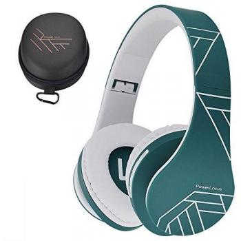 PowerLocus Bluetooth Over-Ear Kopfhörer, Kabellose Stereo Faltkopfhörer mit integriertem Mikrofon, Micro SD/TF, FM für Handys/iPad/Laptops & PC
