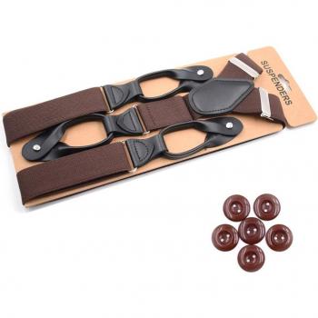 Tirantes para Hombre de Cuero PU con Botón Final