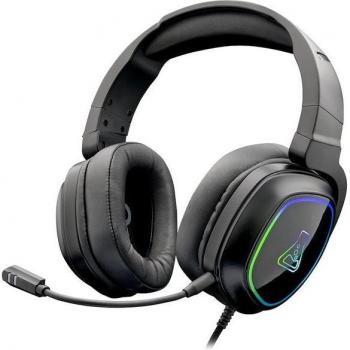 Auriculares Gaming The G-Lab Korp Radium con micrófono y cable, negros