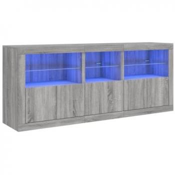 Sideboard „Sonoma“ – Graue Version, LED-Leuchten, Maße 162 x 37 x 67 cm – 1 Stück