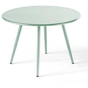 Mesa de centro redonda de metal verde salvia 40 cm
