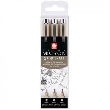 TALENS Sakura estuche de 3 rotuladores permanentes Pigma Micron fineliner negro