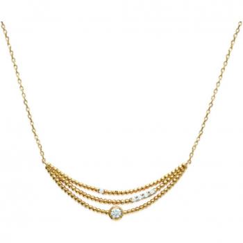 Collare delle Perle di Lily [L0786] – Collier Plaqué Or “Déesse” Bianco Dorato 50x10 mm
