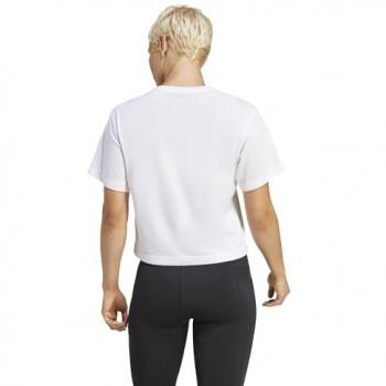 Camiseta de mujer Adidas Train Essentials, logo grande, color blanco, talla L