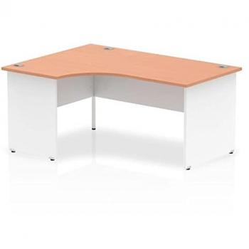Impulse Panel End 1600 Left Hand Crescent Desk Beech Top