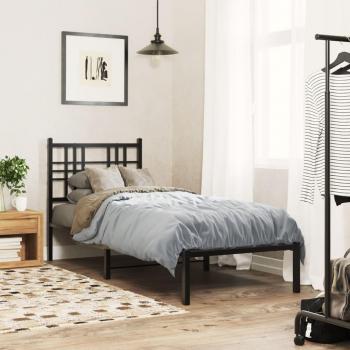 Metal Bed Frame without Mattress Black 75x190cm