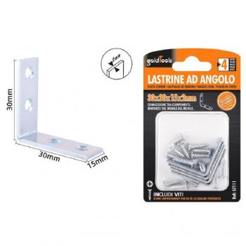 Kaela Lastrine Angolari 4 pz 30x30x15x2 mm con viti mobili