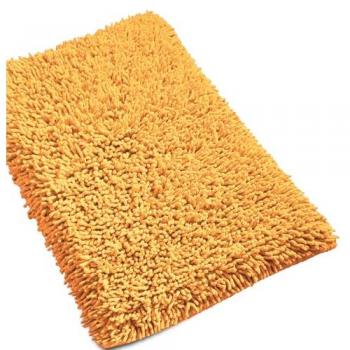 Tapis de bain absorbant chenille jaune