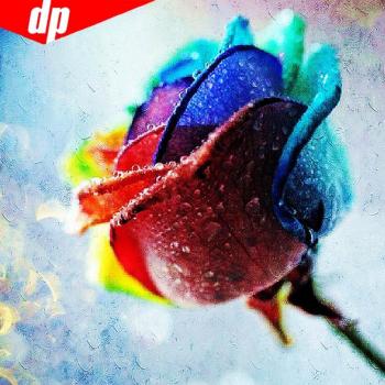 Blumen-Diamant-Mosaik: Rose für die Heimdekoration