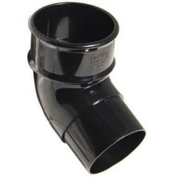 68mm Round Downpipe Offset Bend with an angle of 112.5 degrees in black finish from FloPlast