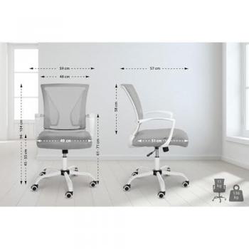 CLP Fauteuil de bureau Tracy – gris clair/Blanc, ergonomique