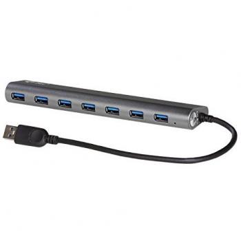 I-tec USB 3.0 Metal Charging HUB 7 Port mit Netzadapter, 7x USB 3.0 Ladeport, Ideal für Notebook Ultrabook Tablet PC, Windows Mac, Aluminium Design HUB