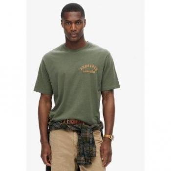 Superdry Men's Loose Fit Tattoo Design T-Shirt Dark Grey Green