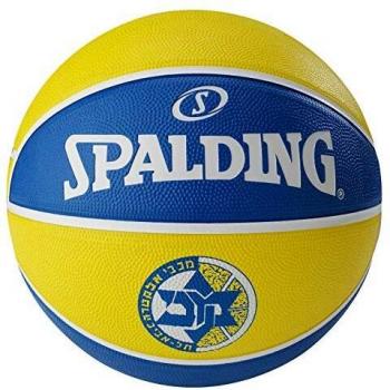 EL Team Maccabi Tel Aviv Gelb/Blau Basketball von Spalding (Größe 7)