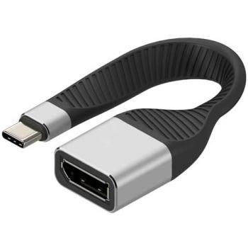 Techly USB-C Stecker zu DisplayPort Adapter (13,1 cm, Schwarz)