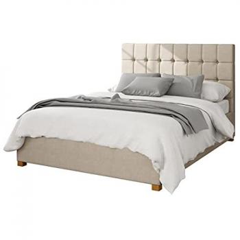 Single Size Aspire Sinatra Ottoman with Malham Weave Fabric (Cream)