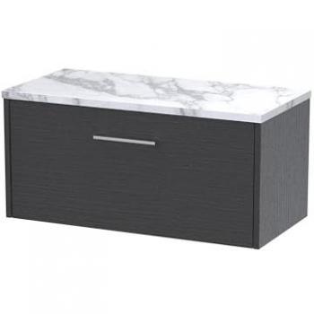 Juno Wall Hung Single Drawer Vanity Unit with Carrera Marble Top