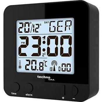 Digital Radio-Controlled Alarm Clock black 80x80x30mm WT 235