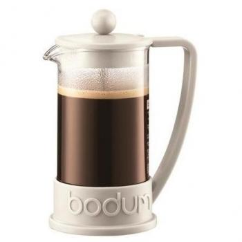 BODUM 0.35 L Triple‑Cupped French Press – Pure Off‑White