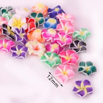 Lovly 10er Pack Keramik Blumen Perlen in Mischfarben aus Polymer Ton für DIY Modeschmuck Zubehör