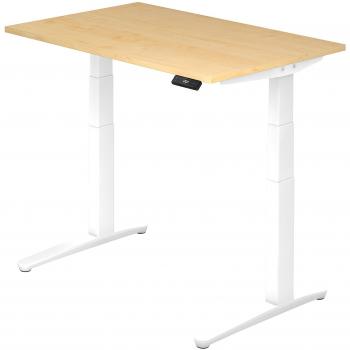 Elektrischer Sitz-Steh-Schreibtisch 120x80cm Ahorn/Weiß