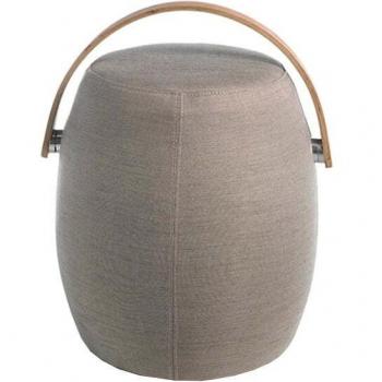 Puff Design Rivestito in Tessuto Grigio Ø50 x 46 cm Angel Cerdà