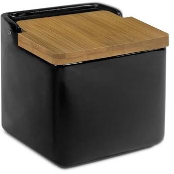 Salero de Cerámica con Tapa de Bambú
