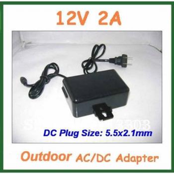 Cargador de 12V 2A para Exteriores, Interruptor para Cámara CCTV, 5,5x2,1mm (10 Piezas)