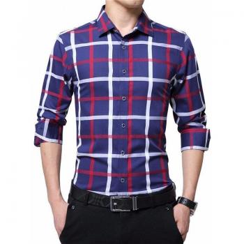 TFETTERS Men's Plus Size Cotton Plaid Shirt