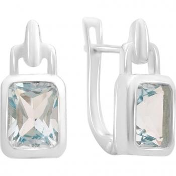Silberne Ohrringe mit 3,867 ct Topas