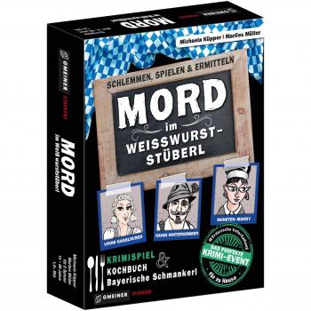 Gmeiner Verlag 581611 Mord im Weißwurststüberl Kartenspiel: schlemmen, spielen & ermitteln (Krimispiele im GMEINER-Verlag)