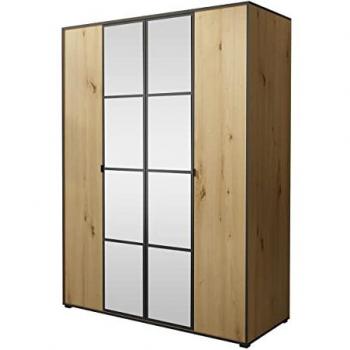 Armoire 206x150x65cm Toledo 117 – Chêne et Noir