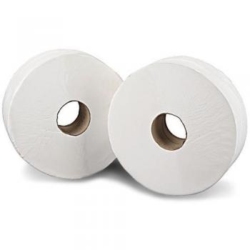 2Work 2-Ply Mini Jumbo Toilet Roll 200 Metres, Pack of 12