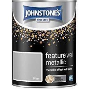 Johnstone's Elegant Silver Metallic Wall Paint 1.25L