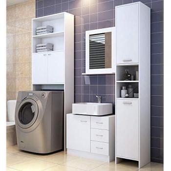 Mueble de baño bajo lavabo blanco 63x54x30 cm