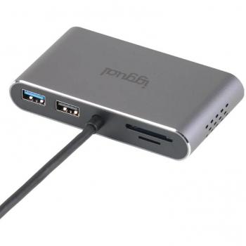 Hub igual C 8 en 1 con 2 entradas HDMI, 2 puertos USB, 2 tarjetas SD, RJ45 y PD100W