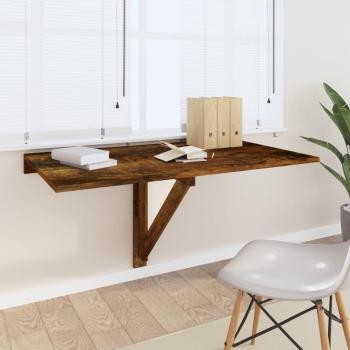 VidaXL Folding Wall Table Smoked Oak 100x60x56 cm