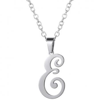 Collier Argenté Lettre E
