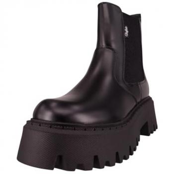Buffalo Aspen Chelsea Black Womens Boots EU39 Synthetic Rubber