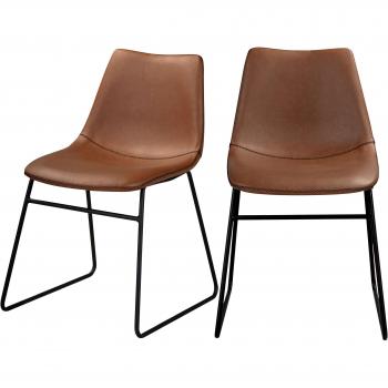 Chaises en Simili Cuir Marron