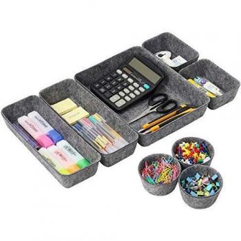 Utility Storage Tray Bins – Felt, 8 Pack (Gray)