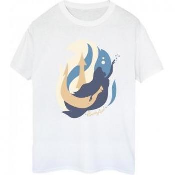 The Little Mermaid Women's Cotton Boyfriend T-Shirt with Color Silhouettes