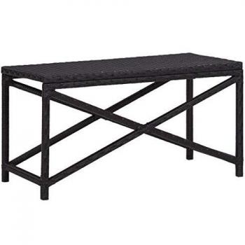 Panchina in Polyrattan Nero 80 cm per Giardino